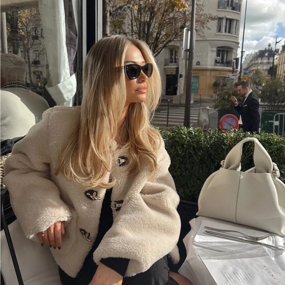 Zara Jackets & Coats Zara Faux Shearling Jacket With Lobster Clasps Poshmark